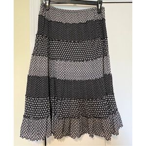 Tiered Skirt | Large | Black & White | fun, flirty, flare | JM Collection